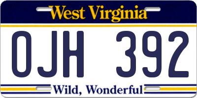 WV license plate OJH392