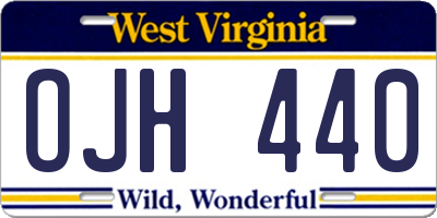 WV license plate OJH440