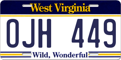 WV license plate OJH449