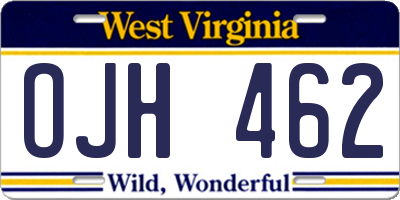 WV license plate OJH462