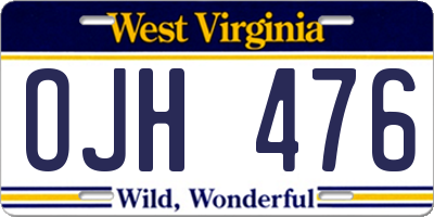 WV license plate OJH476