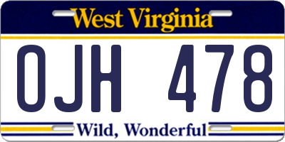 WV license plate OJH478