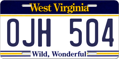 WV license plate OJH504
