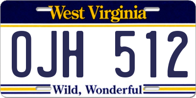 WV license plate OJH512