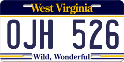 WV license plate OJH526