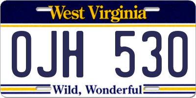 WV license plate OJH530