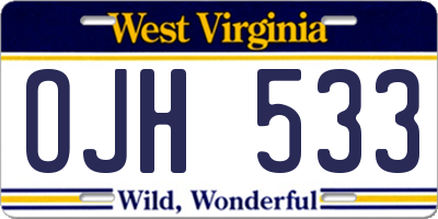 WV license plate OJH533
