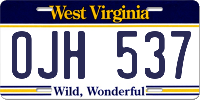 WV license plate OJH537