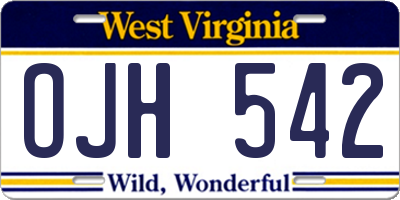 WV license plate OJH542