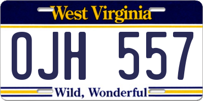 WV license plate OJH557