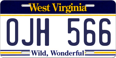 WV license plate OJH566