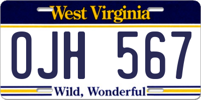 WV license plate OJH567