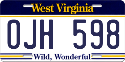 WV license plate OJH598