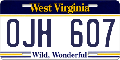 WV license plate OJH607