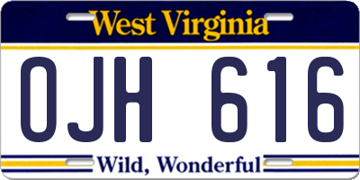WV license plate OJH616