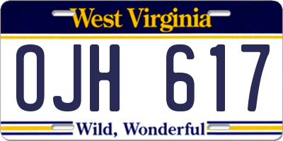 WV license plate OJH617