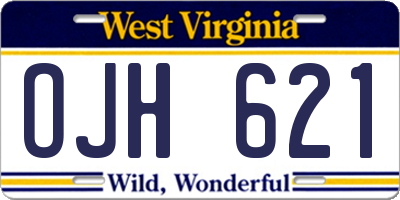 WV license plate OJH621