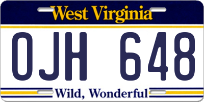 WV license plate OJH648