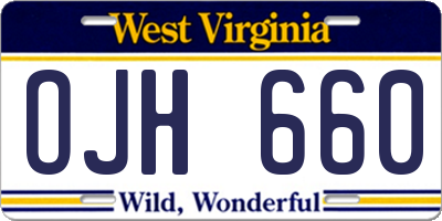 WV license plate OJH660