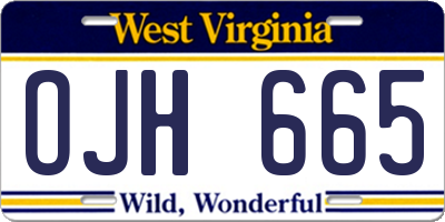 WV license plate OJH665