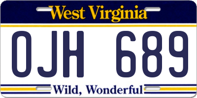 WV license plate OJH689