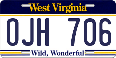 WV license plate OJH706