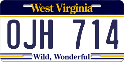 WV license plate OJH714