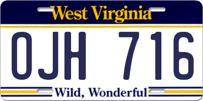 WV license plate OJH716