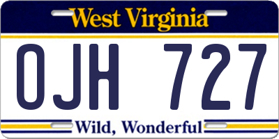 WV license plate OJH727