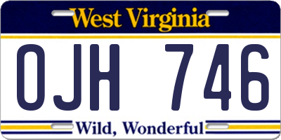 WV license plate OJH746