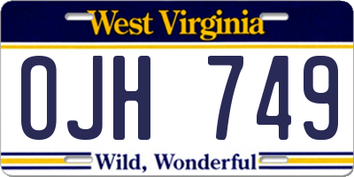 WV license plate OJH749