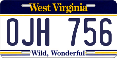 WV license plate OJH756