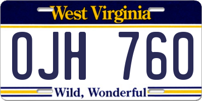 WV license plate OJH760