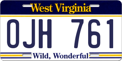 WV license plate OJH761