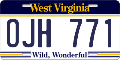 WV license plate OJH771