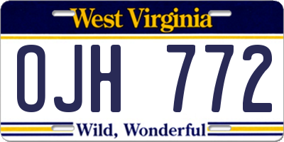 WV license plate OJH772