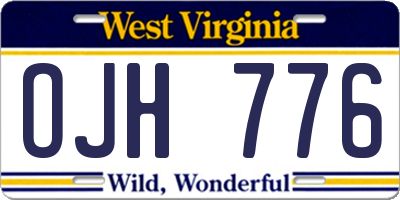 WV license plate OJH776
