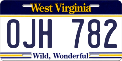 WV license plate OJH782