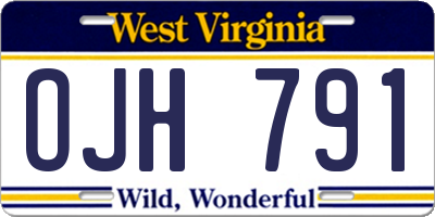 WV license plate OJH791