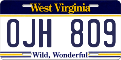 WV license plate OJH809