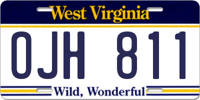 WV license plate OJH811
