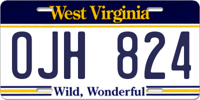 WV license plate OJH824