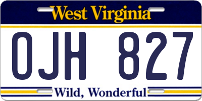 WV license plate OJH827