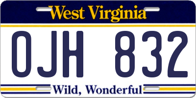 WV license plate OJH832
