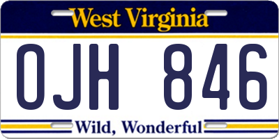 WV license plate OJH846