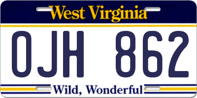 WV license plate OJH862