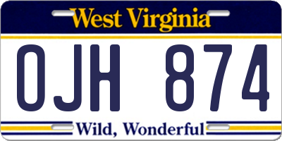 WV license plate OJH874