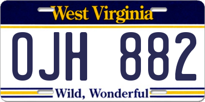 WV license plate OJH882