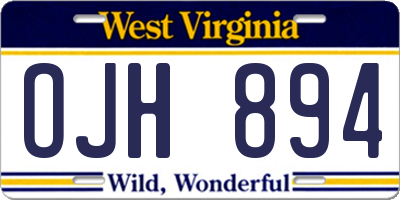WV license plate OJH894