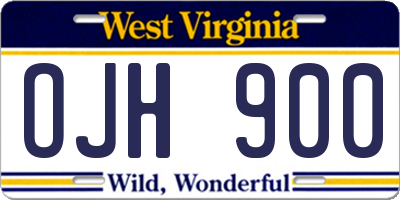 WV license plate OJH900